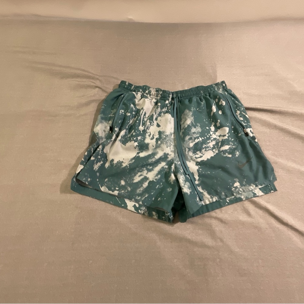 Nike Green and White Athletic Shorts